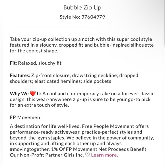 🆕💖Free People Bubble Zip Up - Picture 3 of 3